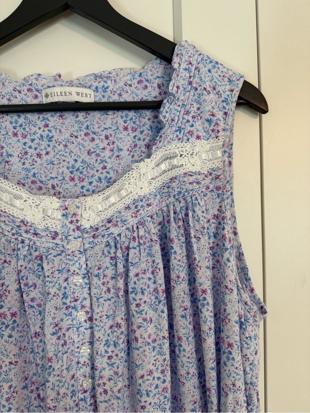 Eileen West Size XL Cap Sleeve Sweetheart Neck Cotton Floral Nightgown - Picture 2 of 4